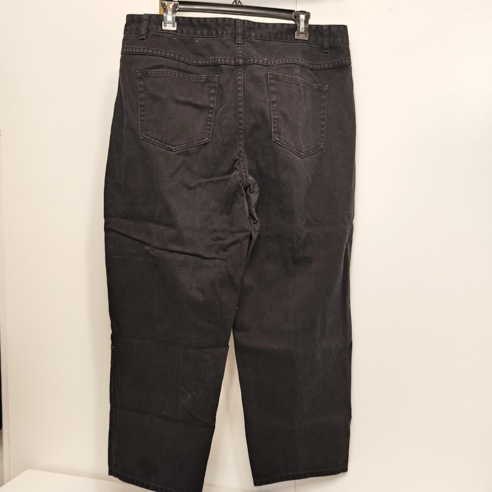 LA Blues‎ Vintage Baggy Black Washed Denim Jeans 18WP 100% Cotton Plus Wide Leg - Picture 4 of 8